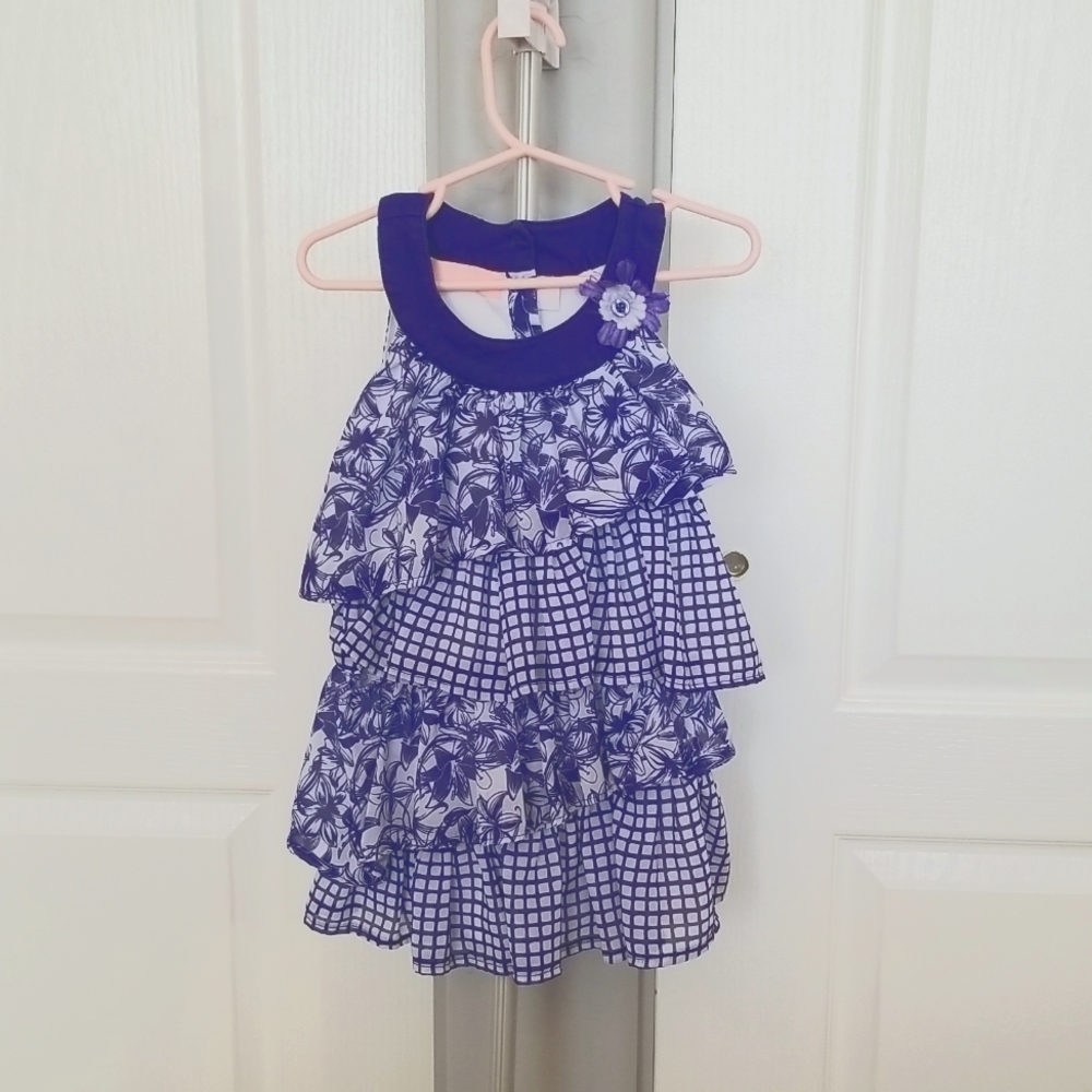 Kids Headquarters Purple Floral Tunic/Shirt, girls size 6